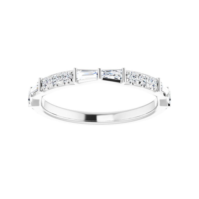 14K Gold Diamond Geometric French-Set Band