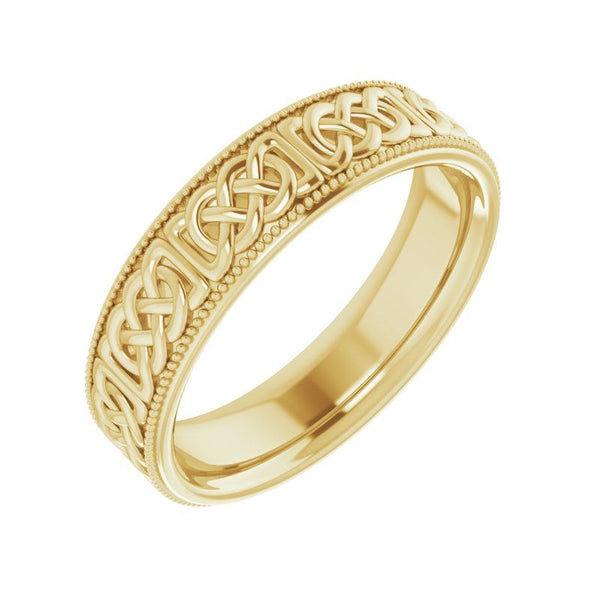 14K Gold 6 mm Celtic-Inspired Band