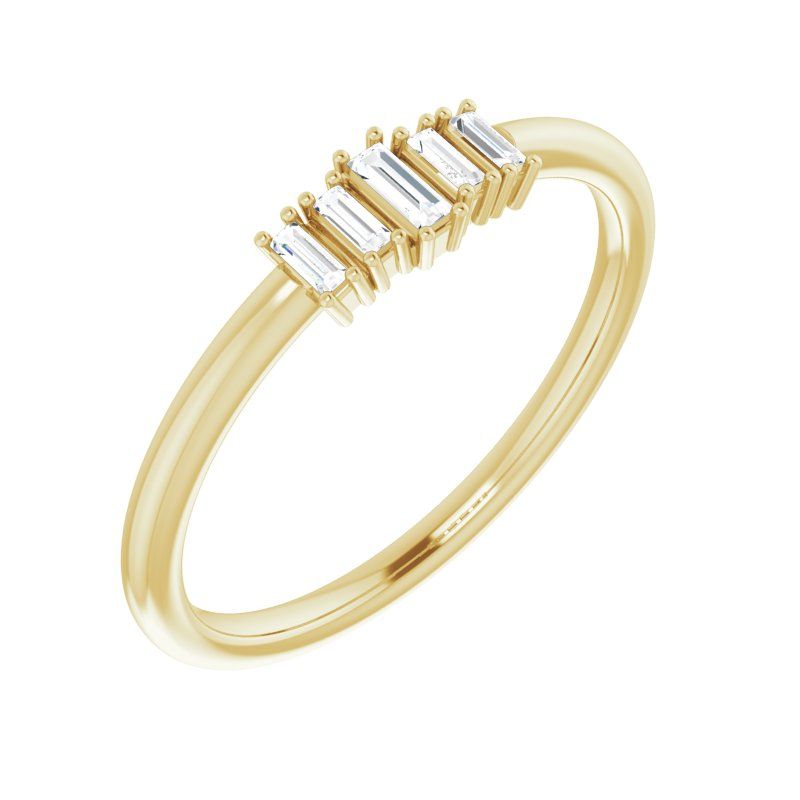 14K Gold Diamond Stackable Ring