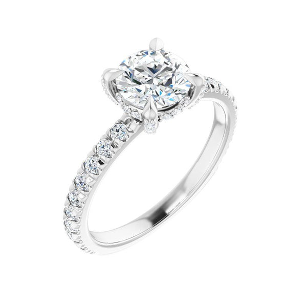 14K Gold Round Diamond Engagement Ring