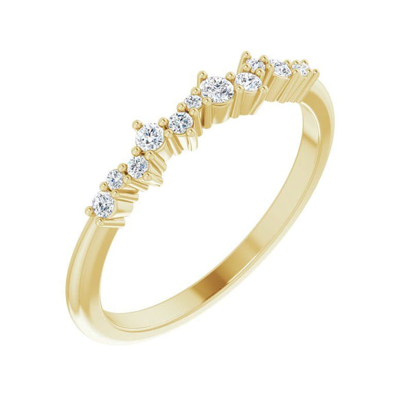 14K Gold Diamond Olive Stackable Ring