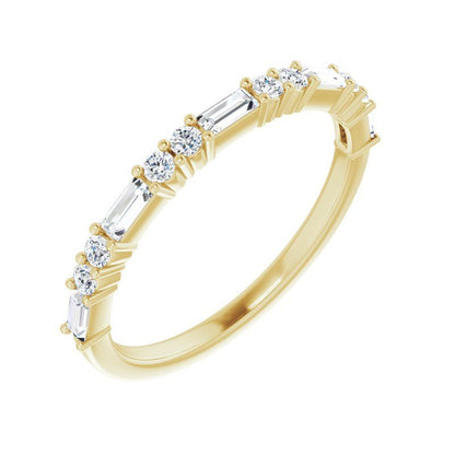 14K Gold Diamond Accented Fancy Band