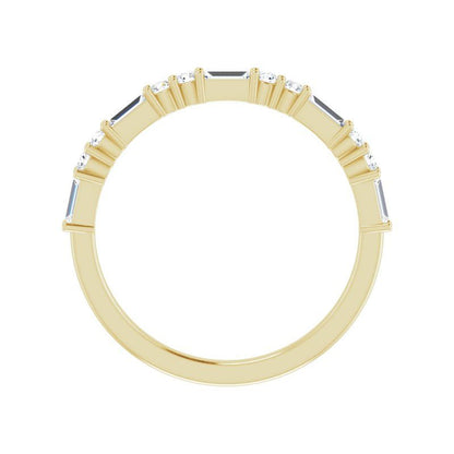 14K Gold Diamond Accented Fancy Band