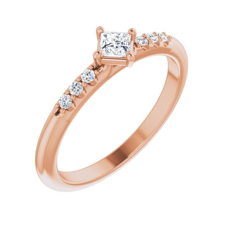 14K Gold Diamond Stackable Ring