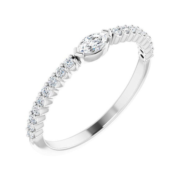 14K Gold Diamond Flow Stackable Ring