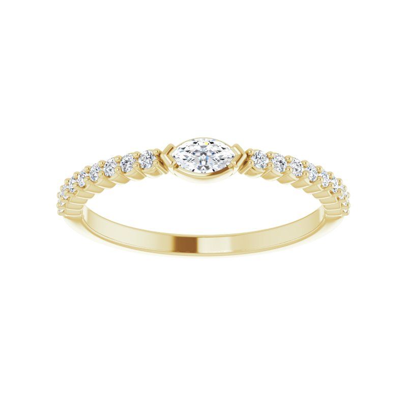 14K Gold Diamond Flow Stackable Ring