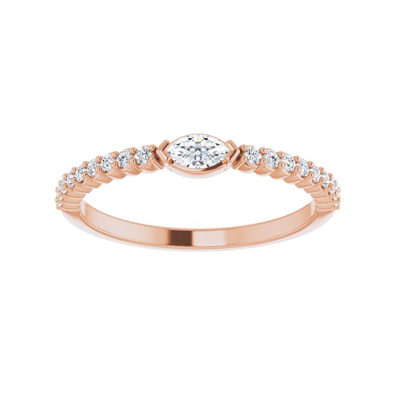 14K Gold Diamond Flow Stackable Ring