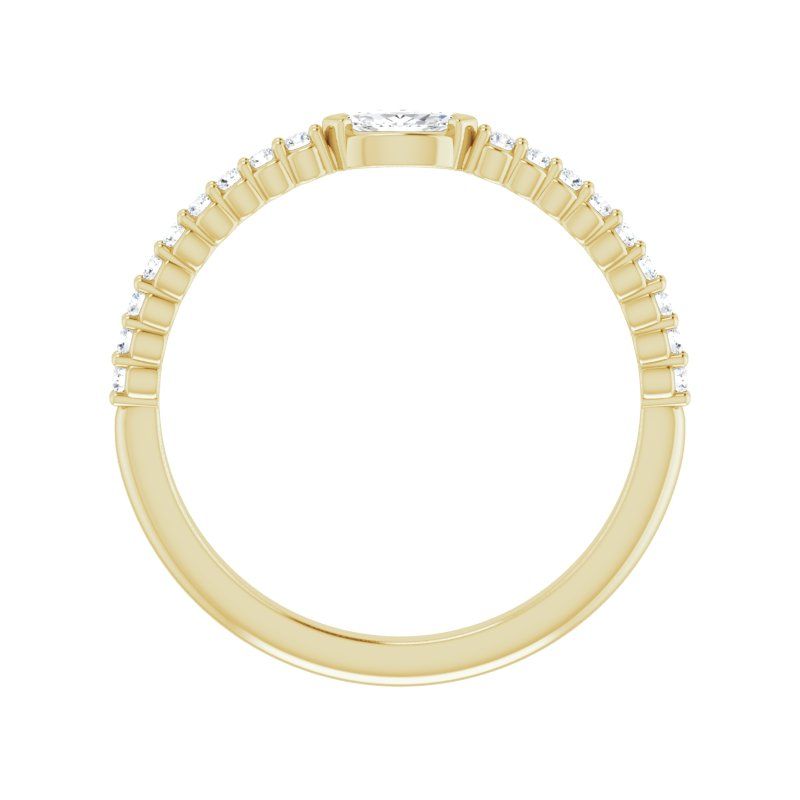 14K Gold Diamond Flow Stackable Ring