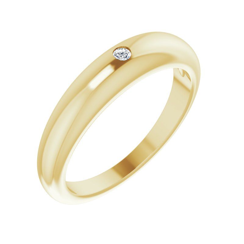 14K Gold Diamond Dome Ring