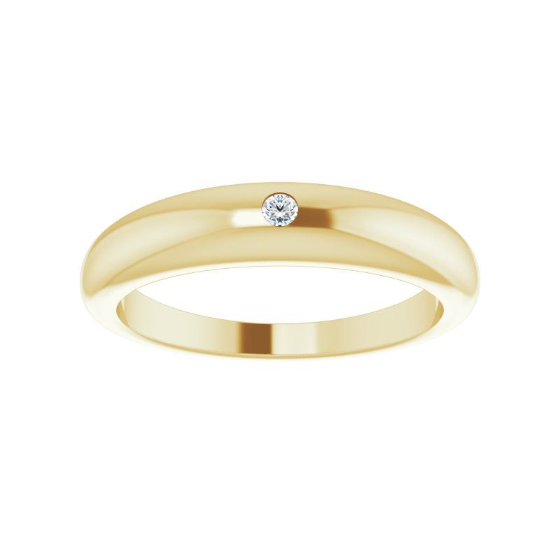 14K Gold Diamond Dome Ring