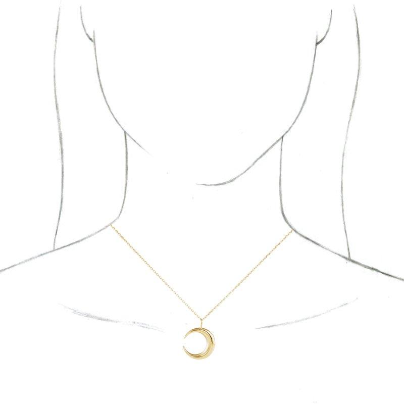 14K Gold Crescent Moon 16-18" Necklace