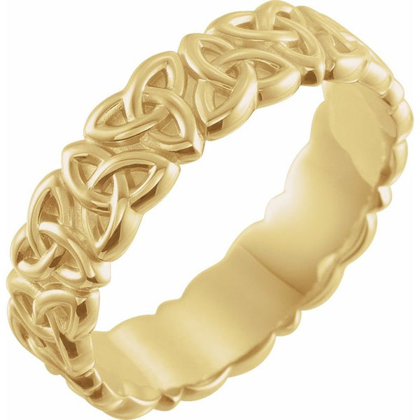 14K Gold 6 mm Celtic-Inspired Band