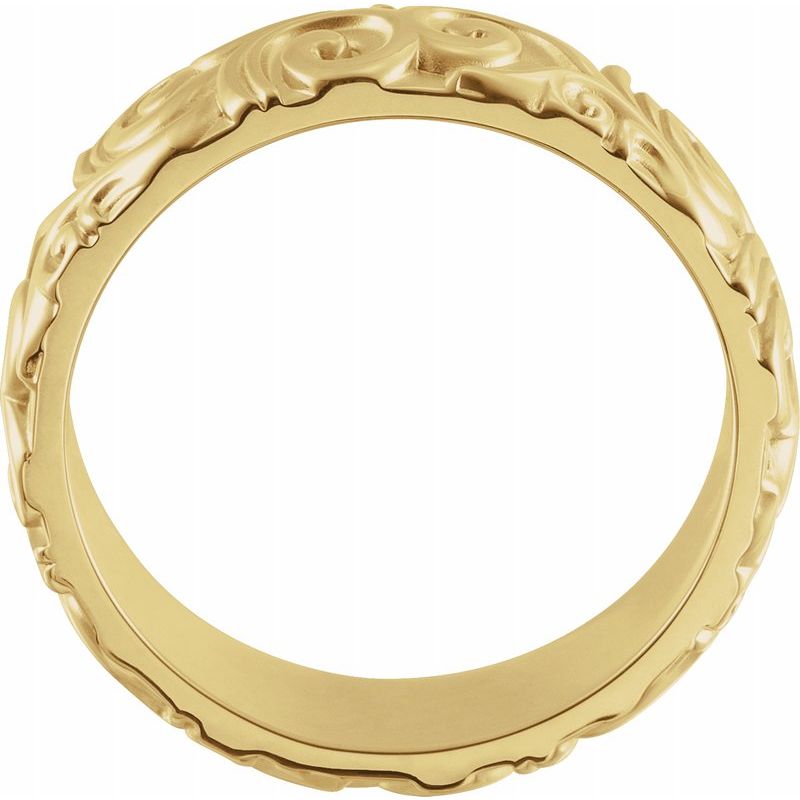 14K Gold 6 mm Sculptural Band