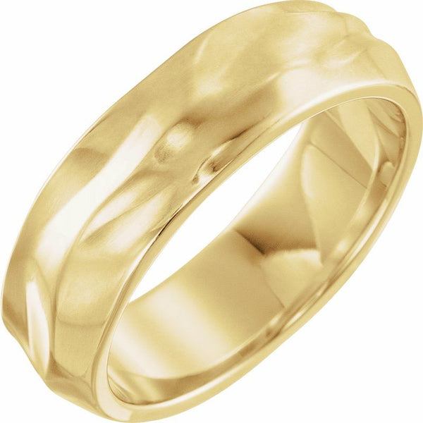 14KGold 6 mm Textured Band