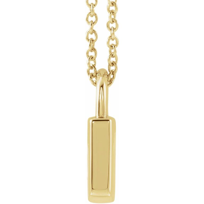 14K Gold  Engravable Lock Initial Necklace