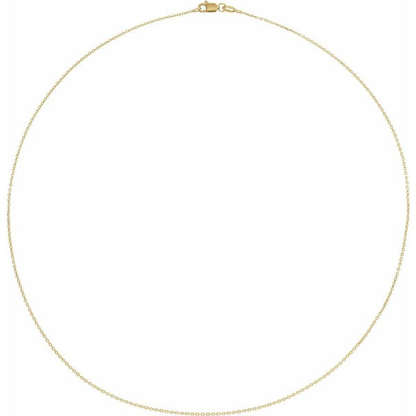 14K Gold 1 mm Diamond-Cut Cable Chain