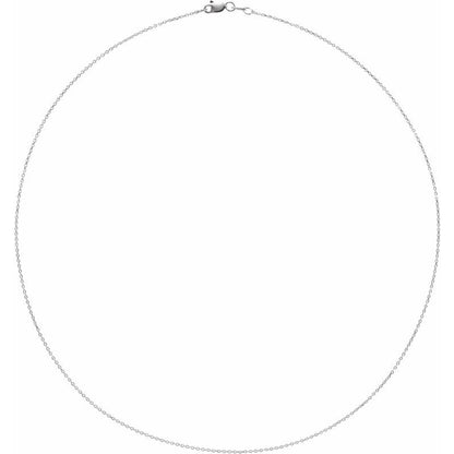 14K Gold 1 mm Diamond-Cut Cable Chain