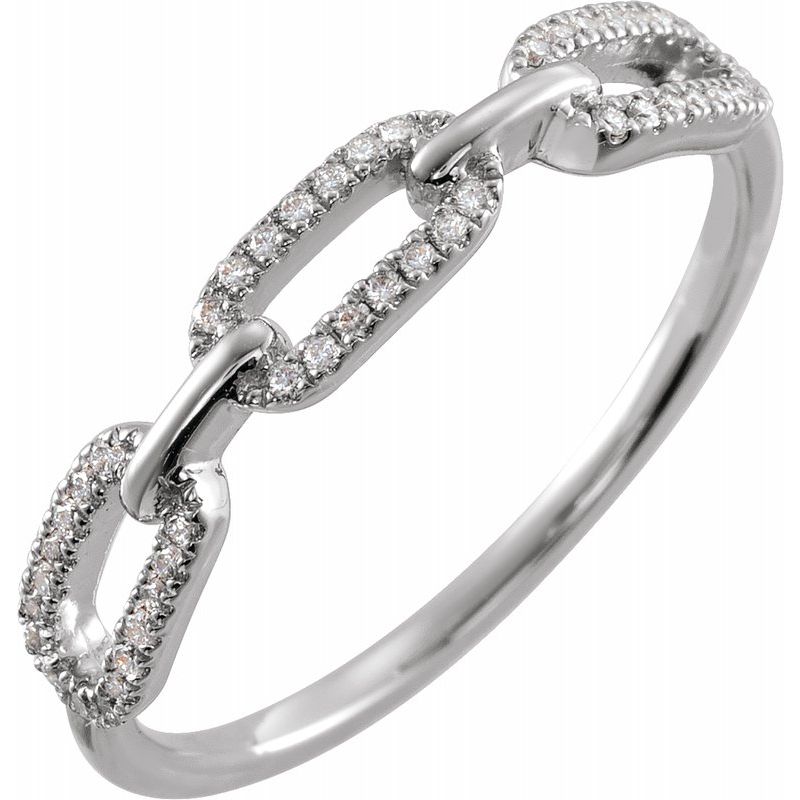 14K Gold Natural Diamond Chain Link Ring