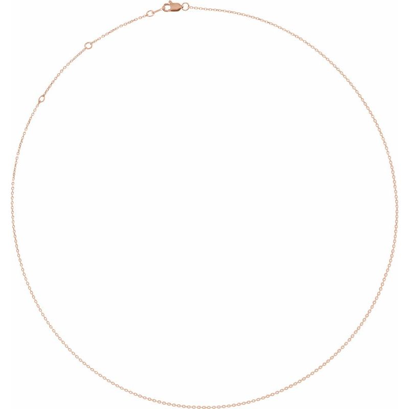 14K Gold 1 mm Diamond-Cut Cable Chain