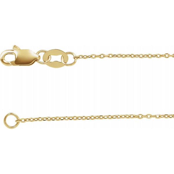 14K Gold 1 mm Diamond-Cut Cable Chain