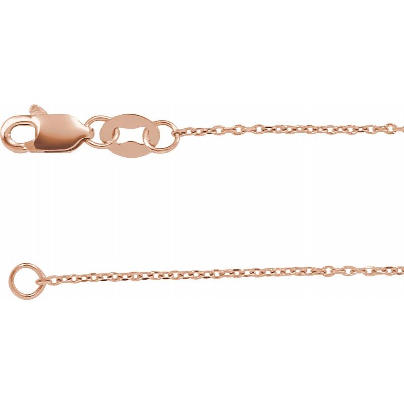 14K Gold 1 mm Diamond-Cut Cable Chain