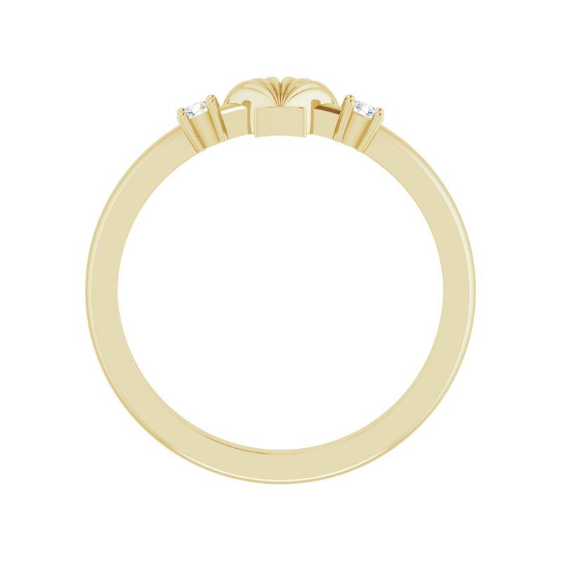 14K Gold .06 CTW Diamond Seashell Ring