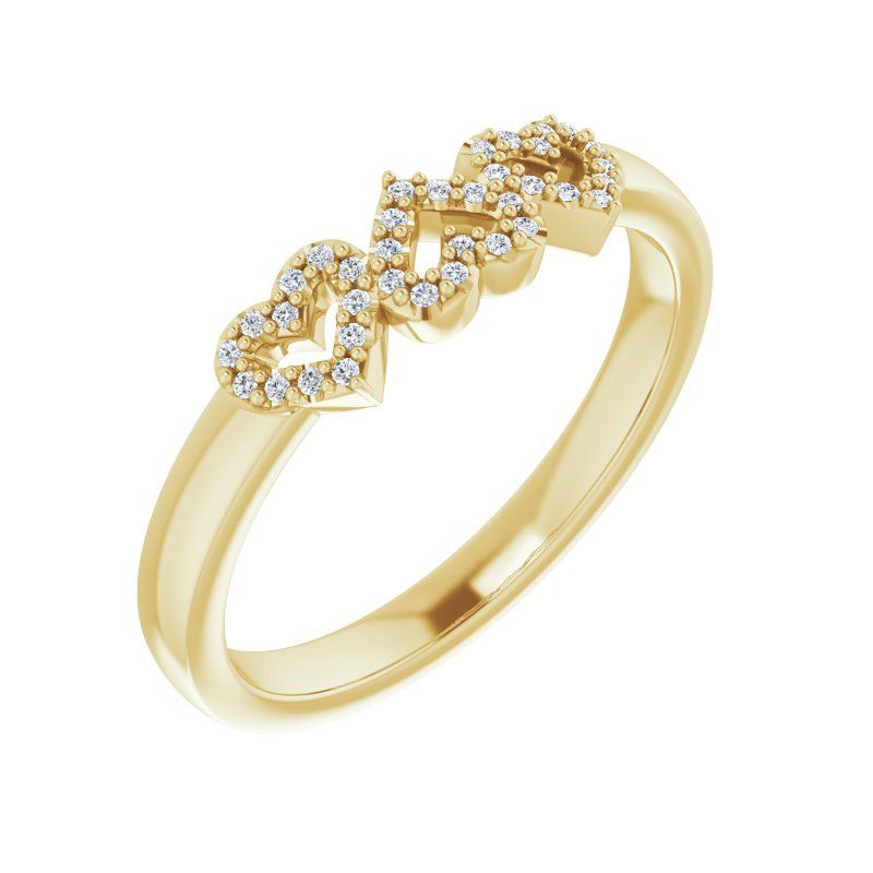 14K Gold .08 CTW Diamond Heart Ring