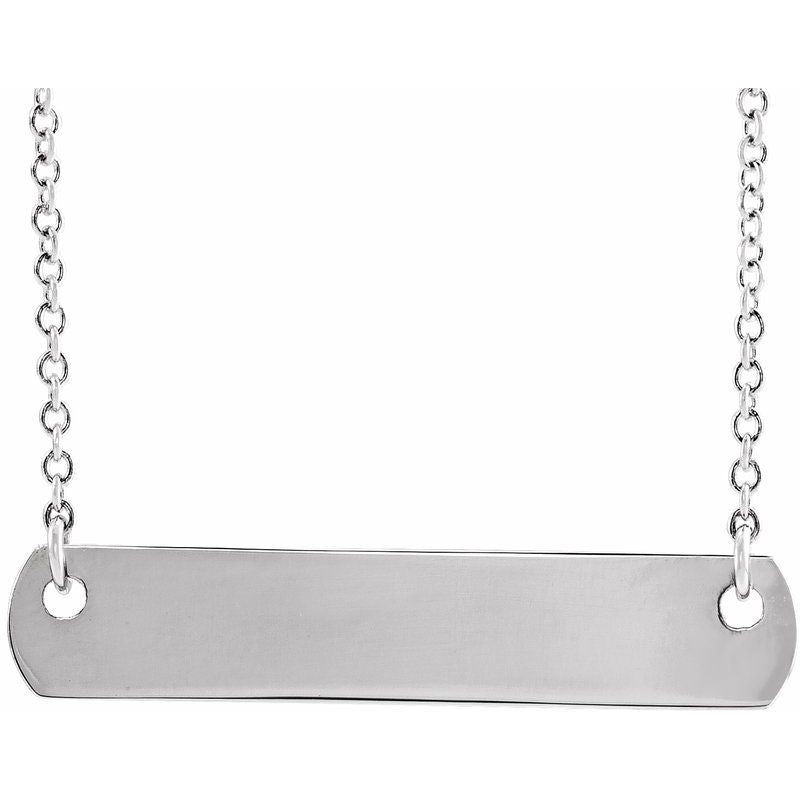 14K Gold Engravable Bar Name Necklace