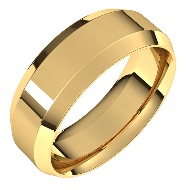 14K Gold Beveled-Edge Comfort-Fit Band