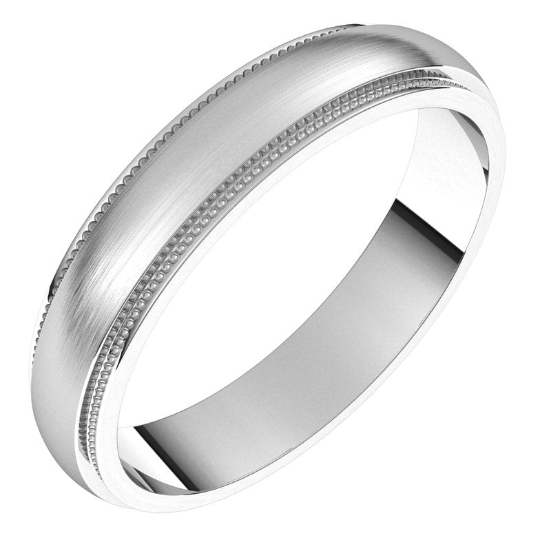 14K Gold Stepped Edge Milgrain Men Band