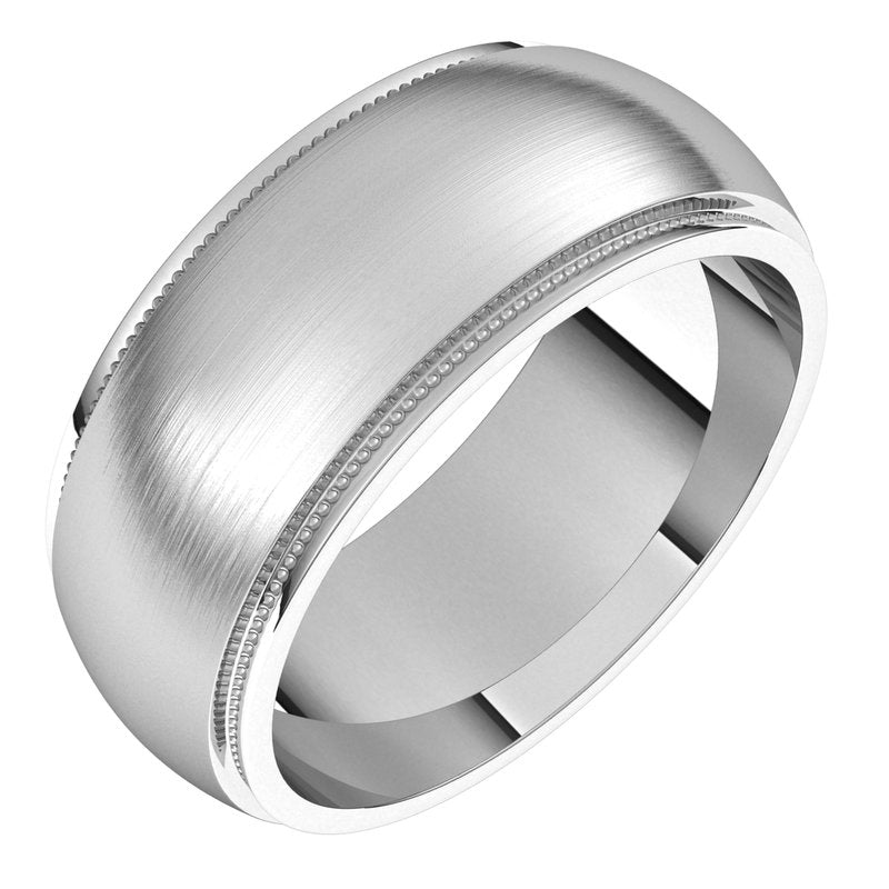 14K Gold Stepped Edge Milgrain Men Band