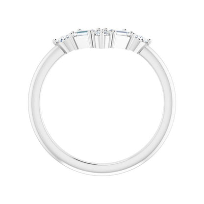 14K Gold Diamond V Bar Ring