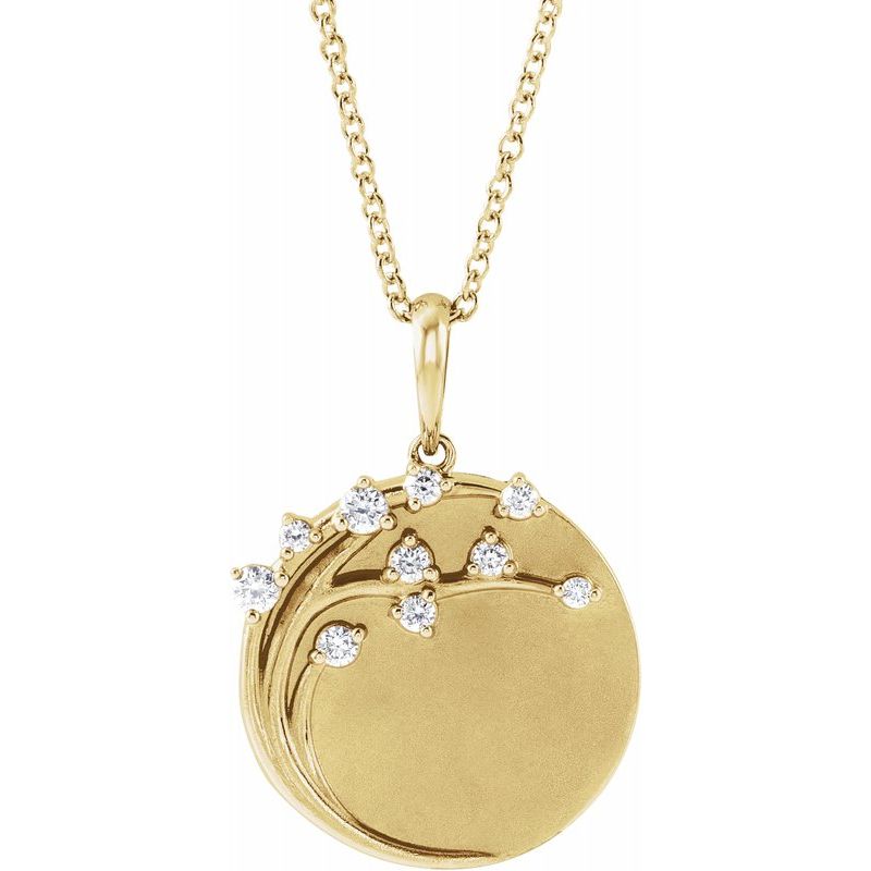 14K Gold Engravable Tree Initial Necklace