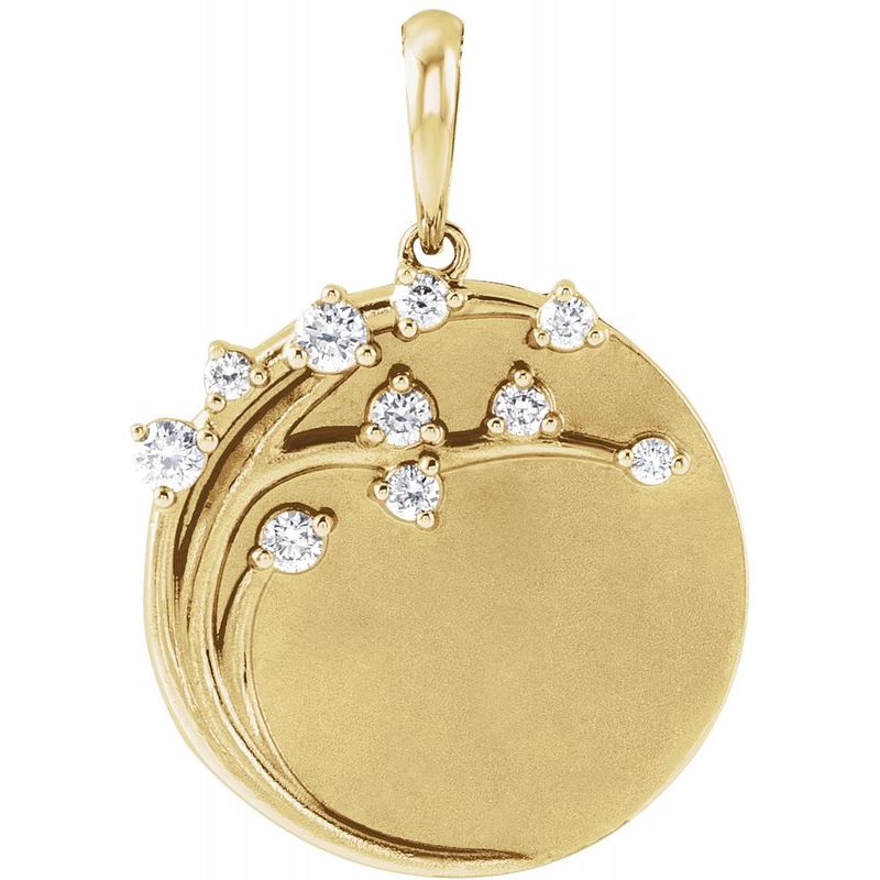 14K Gold Engravable Tree Initial Necklace