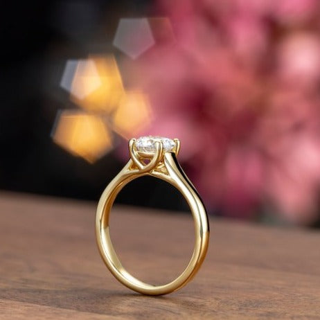 14K Gold Asscher/Princess Christina Engagement Ring