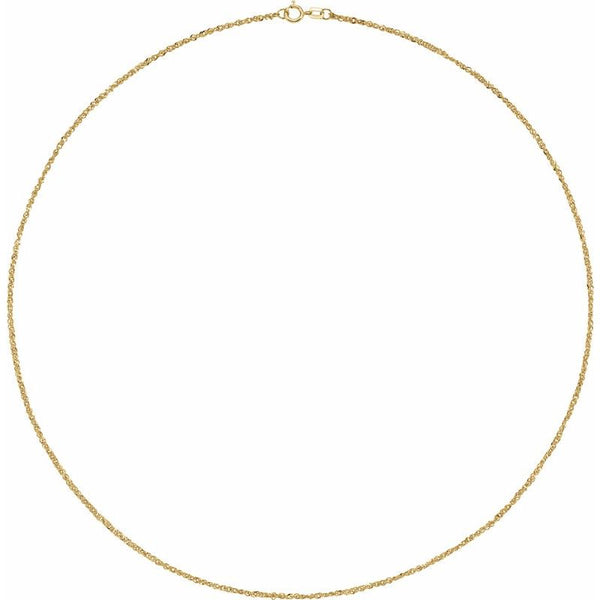 14K Yellow 1.7 mm Diamond-Cut Singapore Chain