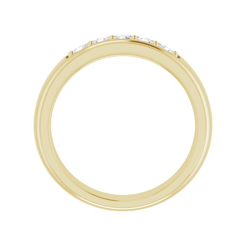 14K Gold Five Stone Men Band