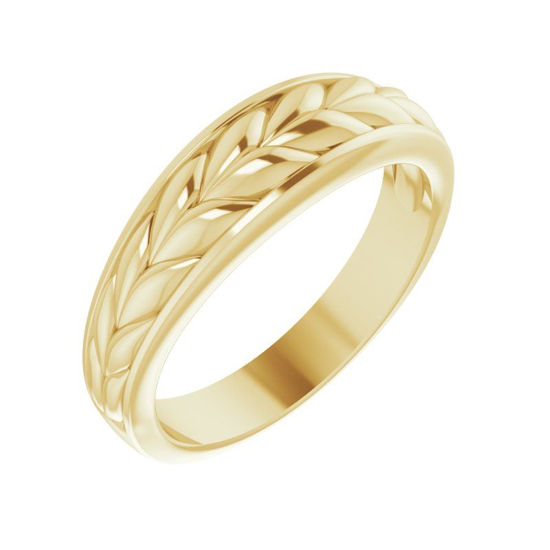 14K Gold Braided Engraved Designer Ring