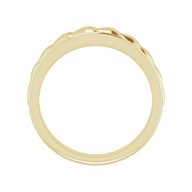 14K Gold Braided Engraved Designer Ring