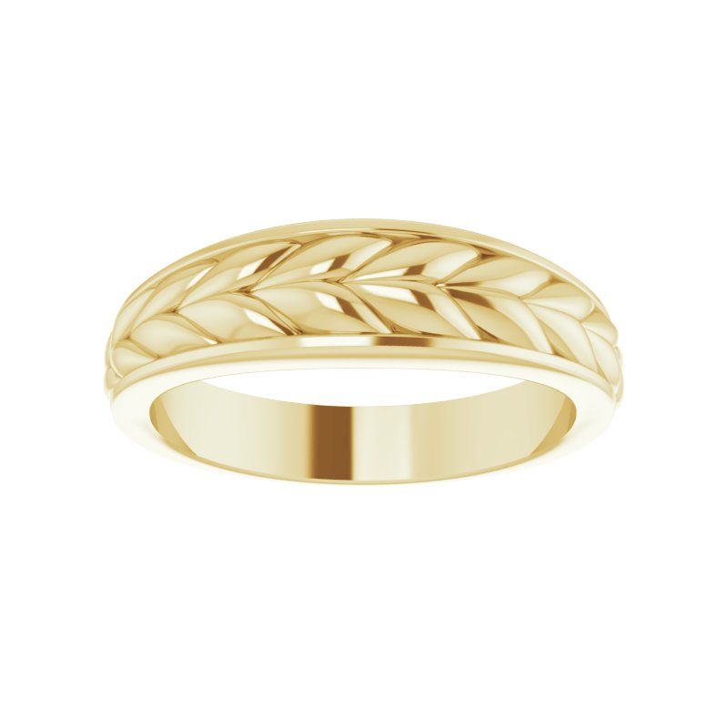 14K Gold Braided Engraved Designer Ring