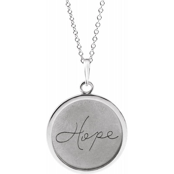 14K Gold Love Engraved Disc 16-18" Necklace