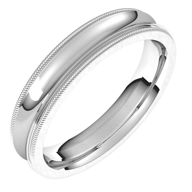 14K Gold Milgrain Concave Men Band