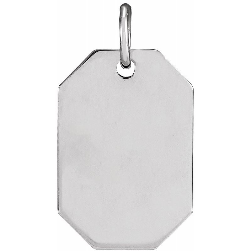 14K Gold Engravable Dog Tag Initial Necklace