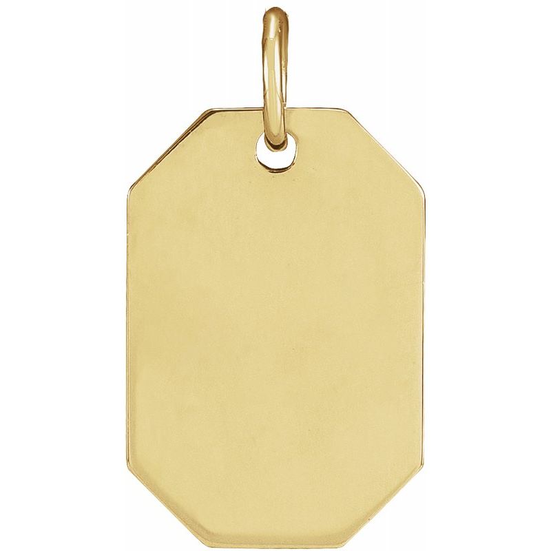 14K Gold Engravable Dog Tag Initial Necklace