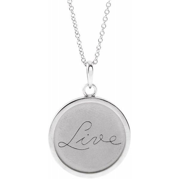 14K Gold Love Engraved Disc 16-18" Necklace