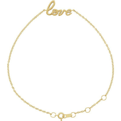 14K Gold Dainty Script Bracelet