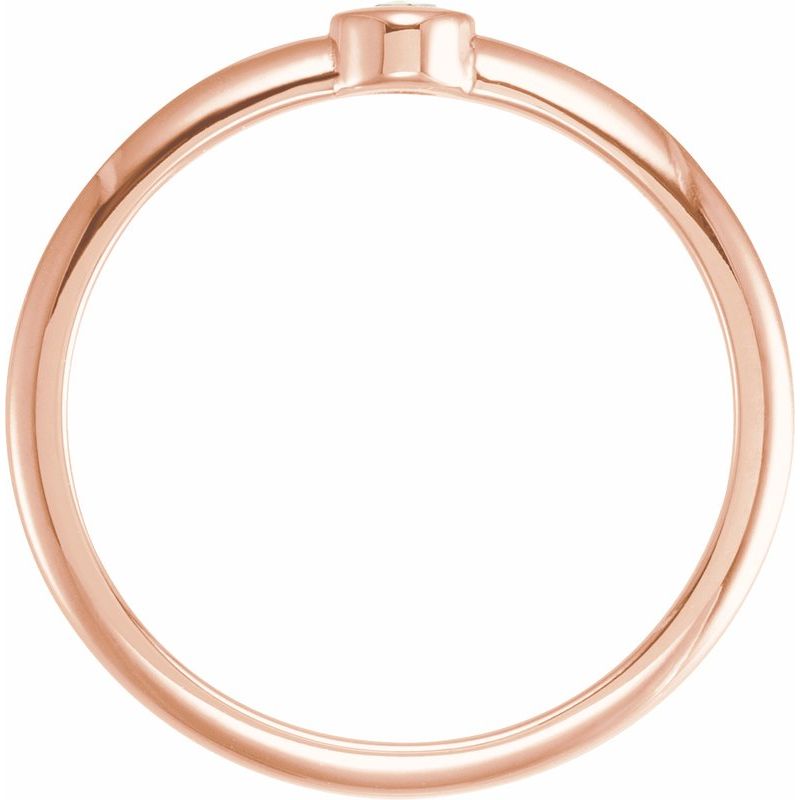 14K Gold Rose-Cut Natural Diamond Stackable Ring