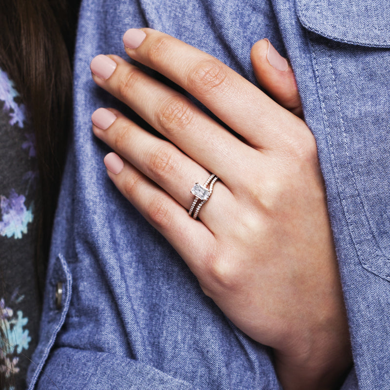 14K Gold Emerald Engagement Ring