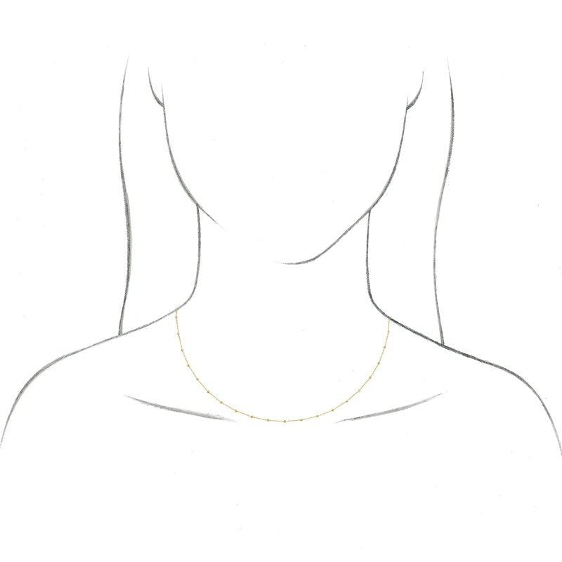 14K Gold 1.7 mm Cable Chain with Faceted Beads