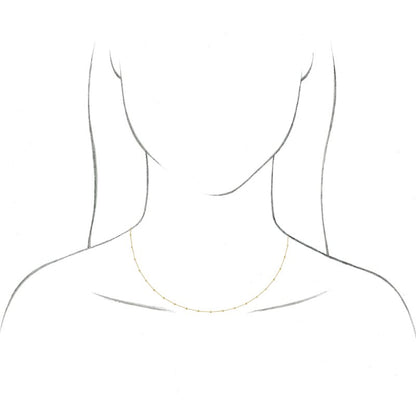 14K Gold 1.7 mm Cable Chain with Faceted Beads